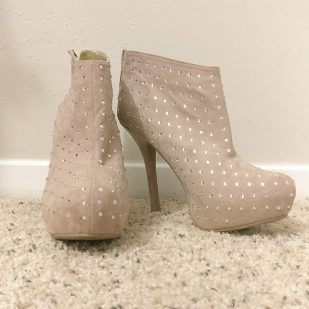 Faux Suede Beige Stilettos